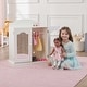 preview thumbnail 1 of 9, Badger Basket Mirrored Doll Armoire with 3 Baskets and 3 Hangers - White/Pink
