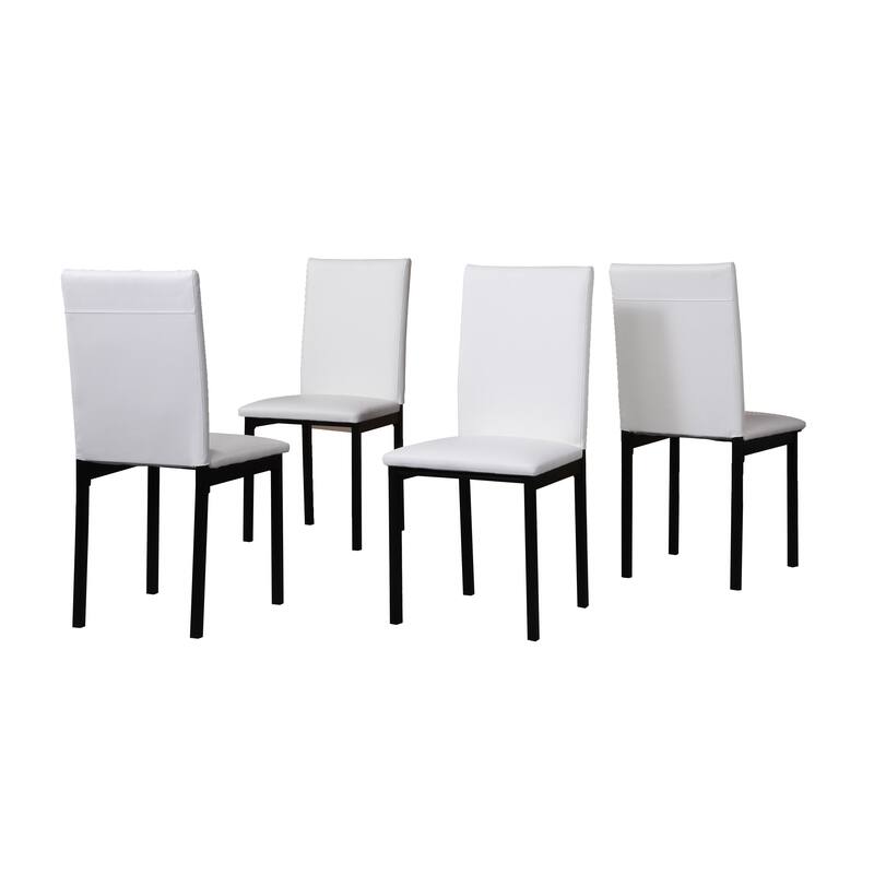 Kitchen Dining Table Set Cafe Dining Table Set Rectangular Dining Table Set with Faux Marble Finish Table Top and 4 Chairs