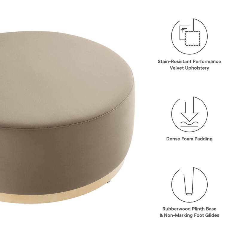 Tilden 16"/23"/29"/38" Performance Velvet Upholstered Ottoman