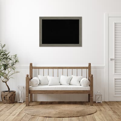 Fencepost Grey Narrow Wood Framed Black Corkboard Bulletin Board