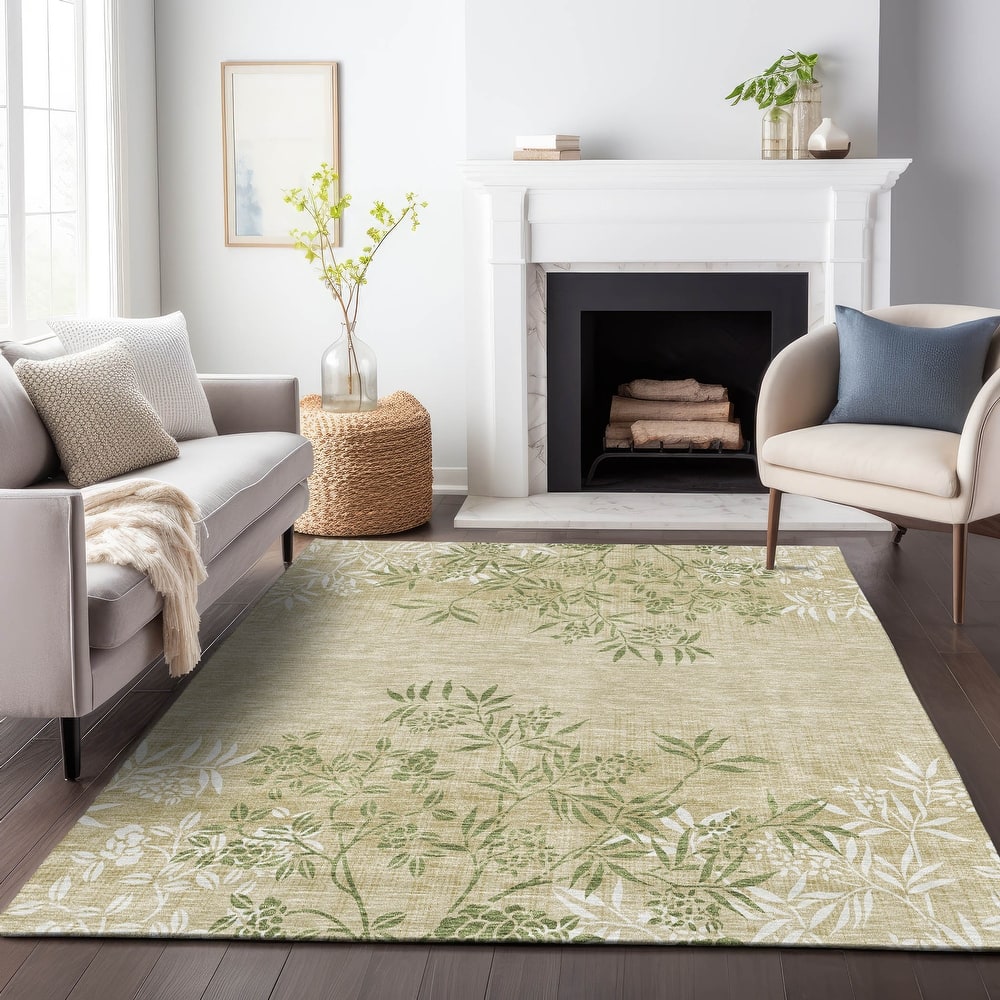 Premium Washable Super Soft Floral Imprints Mayfield Rug