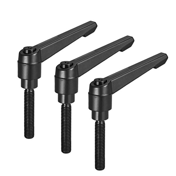 M10 x 55mm Push Button Ratchet Level Adjustable Handle Male Threaded Stud 3Pcs