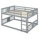 preview thumbnail 3 of 24, Wood Frame Bed Full Over Full Bunk Bed wLadder, Full-length Guardrail