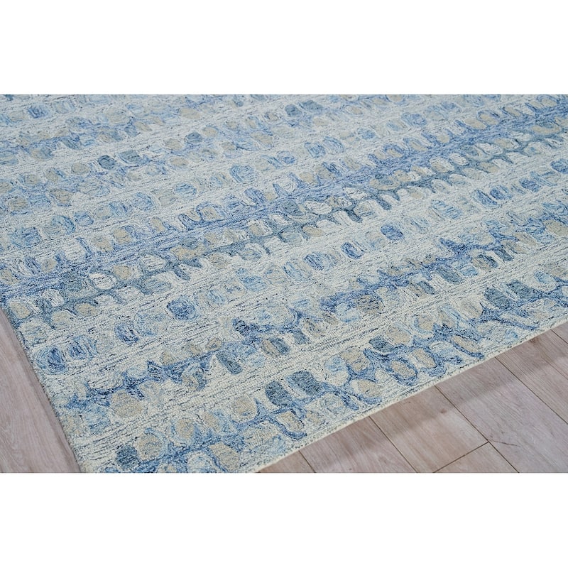 Exquisite Rugs Colorplay Handmade Hand-tufted New Zealand Wool on Canvas Navy Area Rug