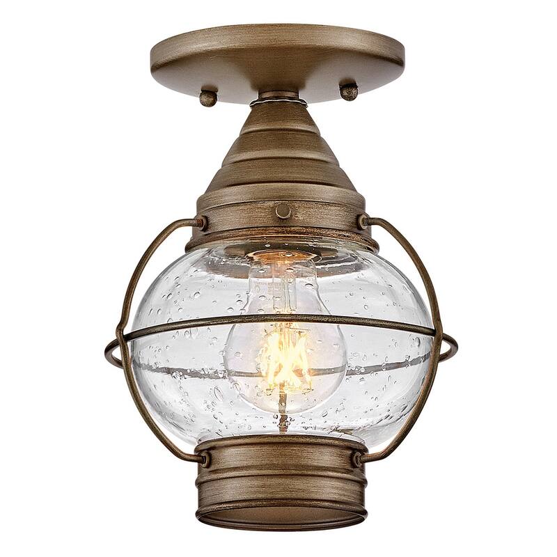Hinkley Lighting 1 Light Semi-Flush Outdoor Ceiling Fixture from the - Burnished Bronze