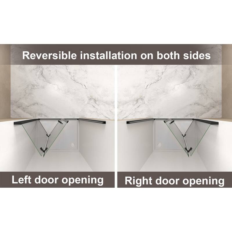 GDFStudio - Corbin Space-Saving Bifold Tempered Glass Shower Door for Small Bath Layouts