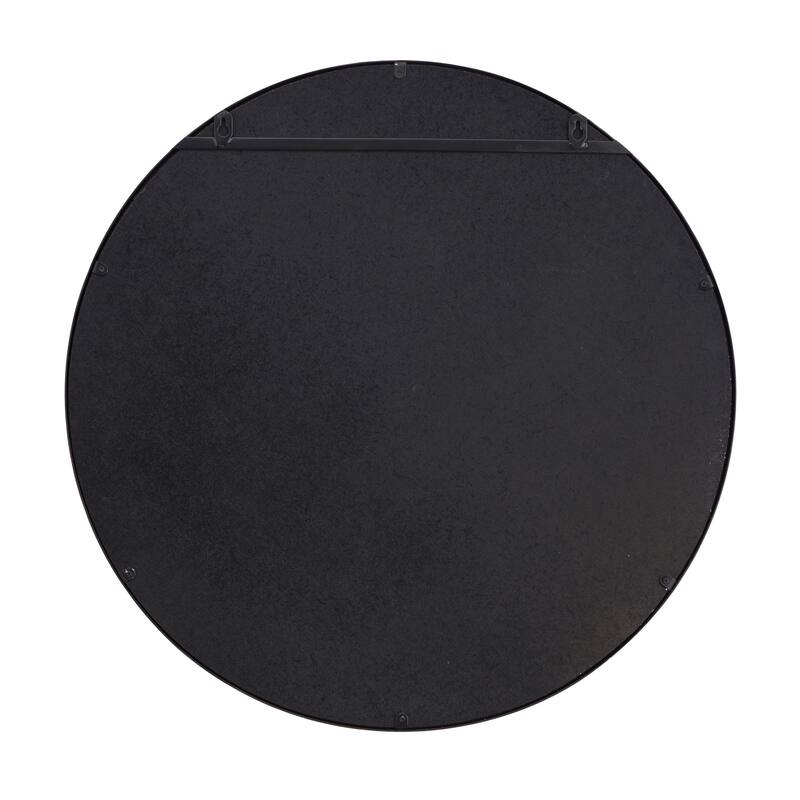 Black Metal 1 Shelf Room Wall Mirror - 24 x 5 x 24 Round