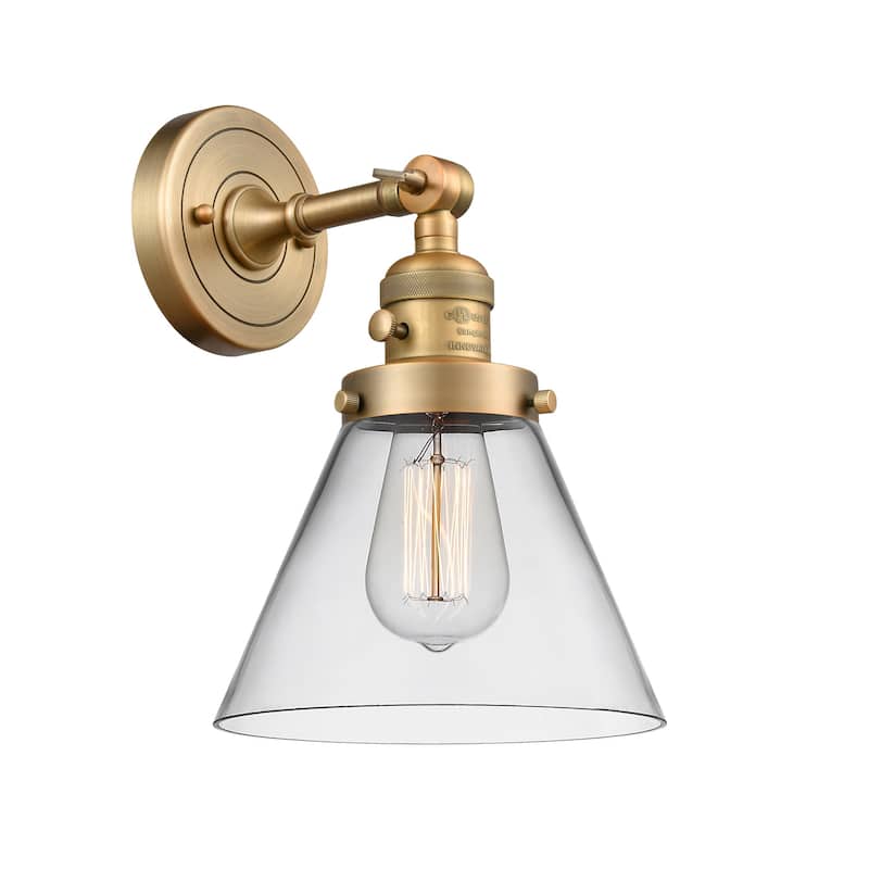 Innovations Lighting Large Cone Single Light 10" Tall Bathroom Sconce