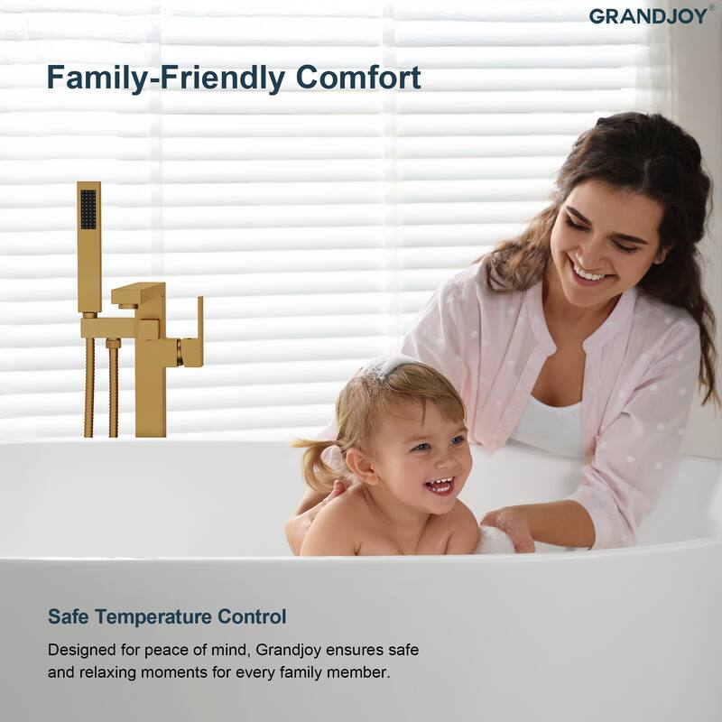 GRANDJOY 1-Handle Stylish Freestanding Tub Faucet with Hand Shower