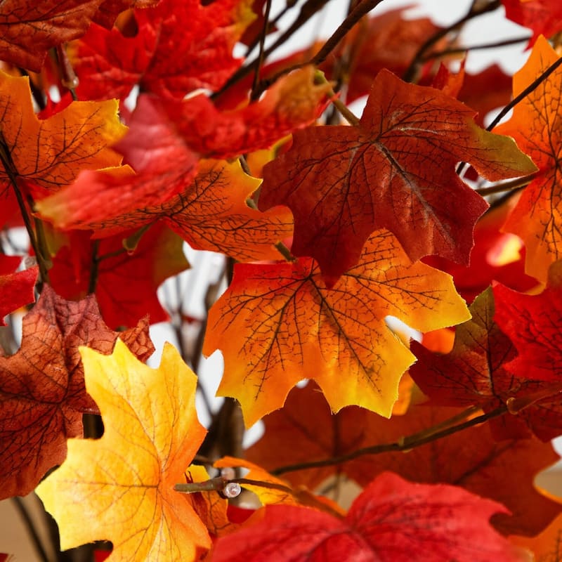 4ft. Pre-Lit Deluxe Autumn Maple Artificial Fall Tree with 68 Warm White LED Lights - Festive Holiday Accent