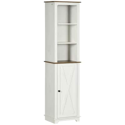 Kleankin Slim Bathroom Storage Cabinet With Triple Open Shelves