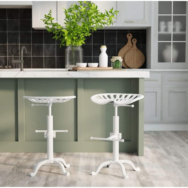 Adjustable Iron Tractor Seat Barstool