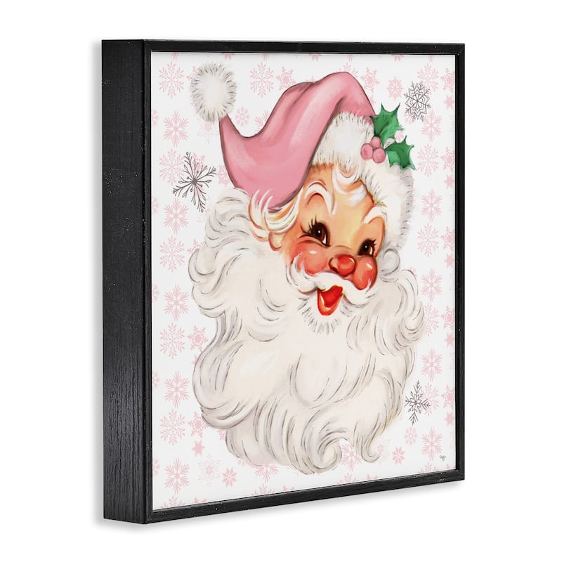 Stupell Pastel Vintage Jolly Santa Framed Giclee Art Design By Mollie B.