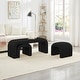 preview thumbnail 1 of 20, Set of 3 U-Shaped Modern Bench Teddy Ottoman Bench, Small Sofa Footrest Extra Seating, 44+18 Inch Bench Bench & Ottoman Black