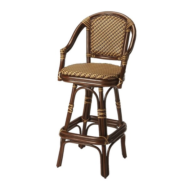 Shop Transitional Square Rattan Bar Stool - Multicolor - N ...