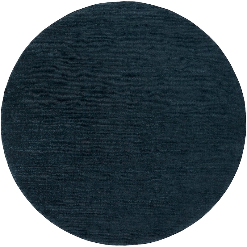 Livabliss Mystique Minimalist Solid Area Rug - 8' x 8' Round - Navy - Round