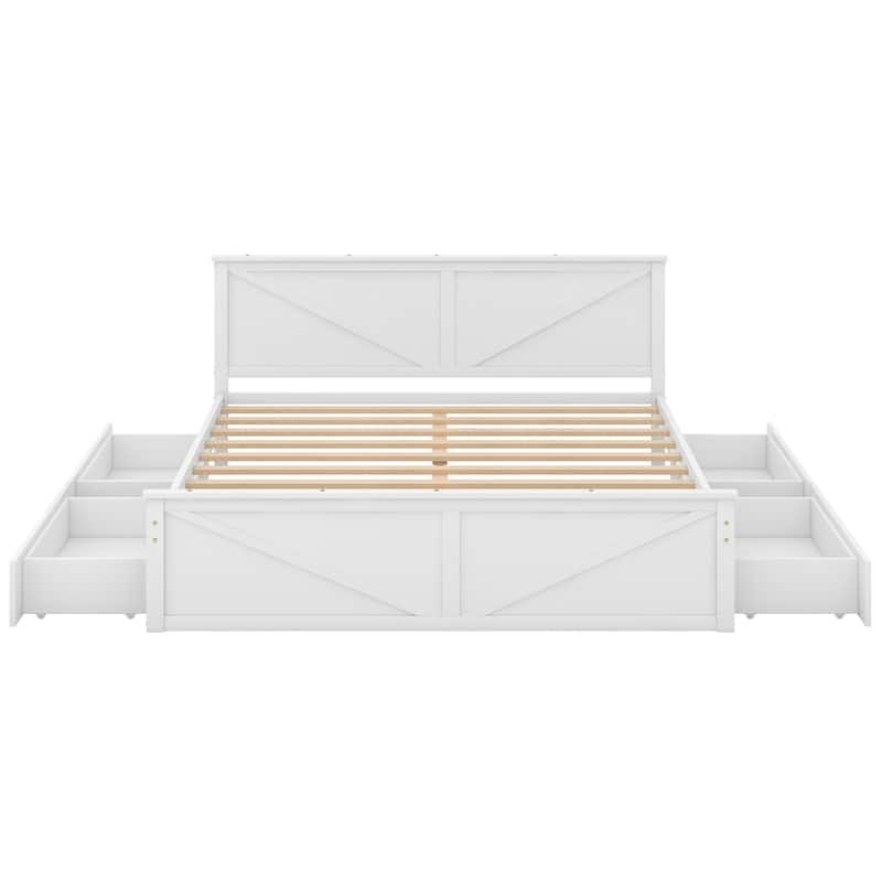 King Size Wooden Platform Bed