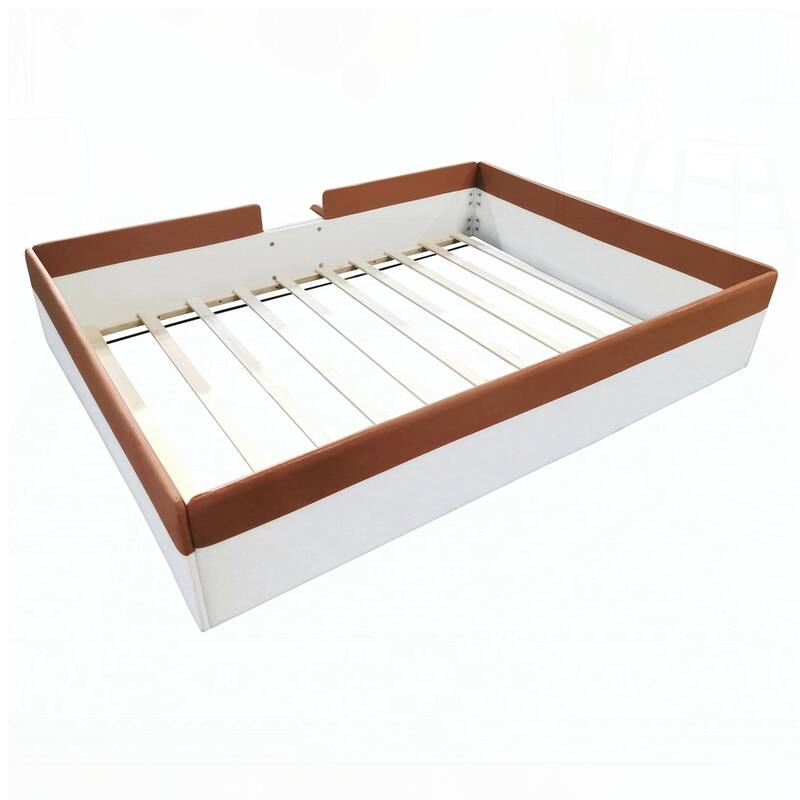 Upholstered Daybed Frame with Fence and Stairs