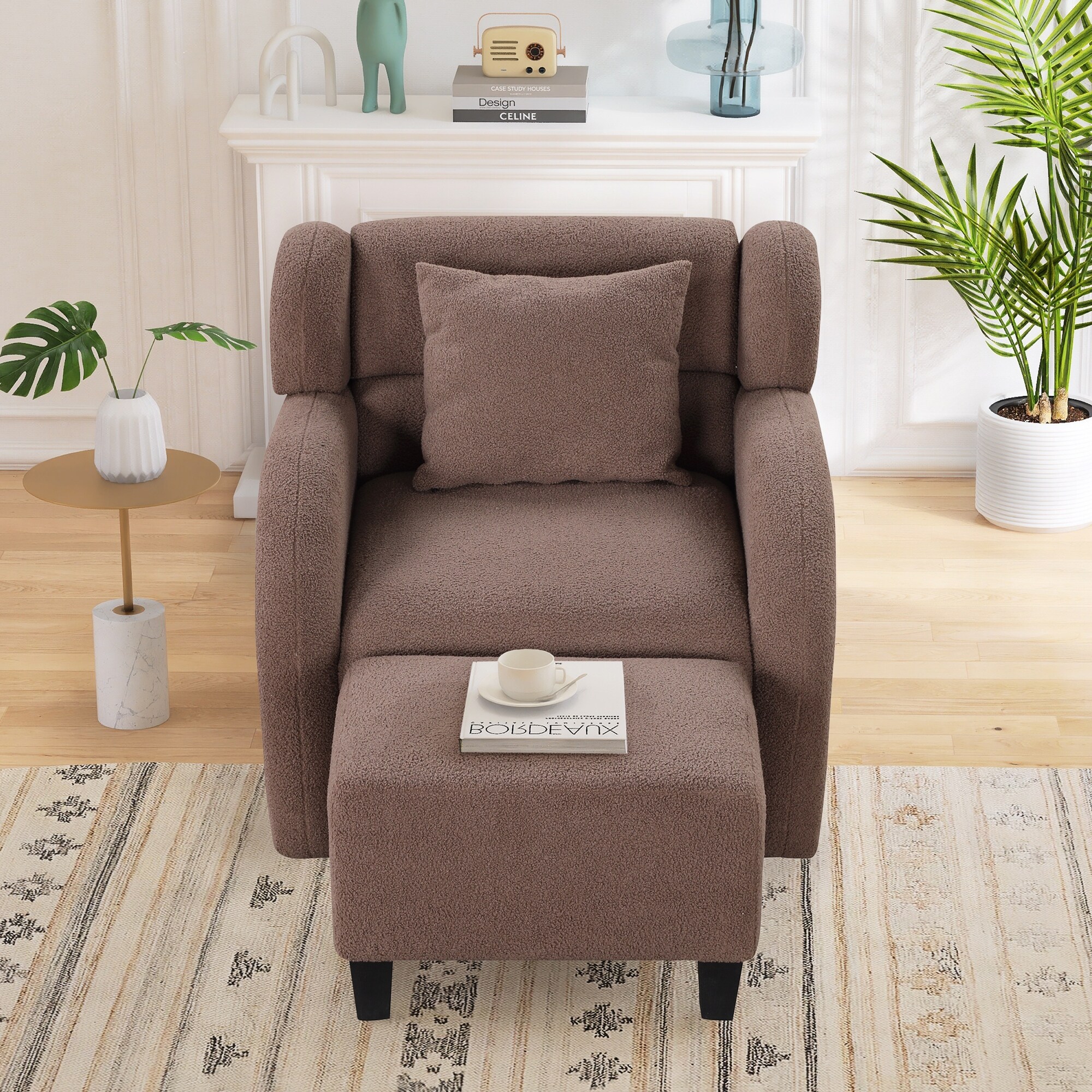 Plush top velvet armchair