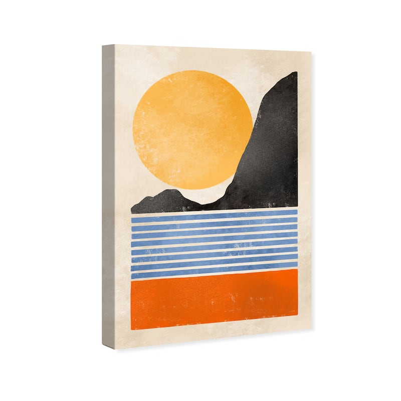 Wynwood Studio Canvas Abstract The Sun Shines Yellow and Cream White Modern & Contemporary Wall Art Canvas Print