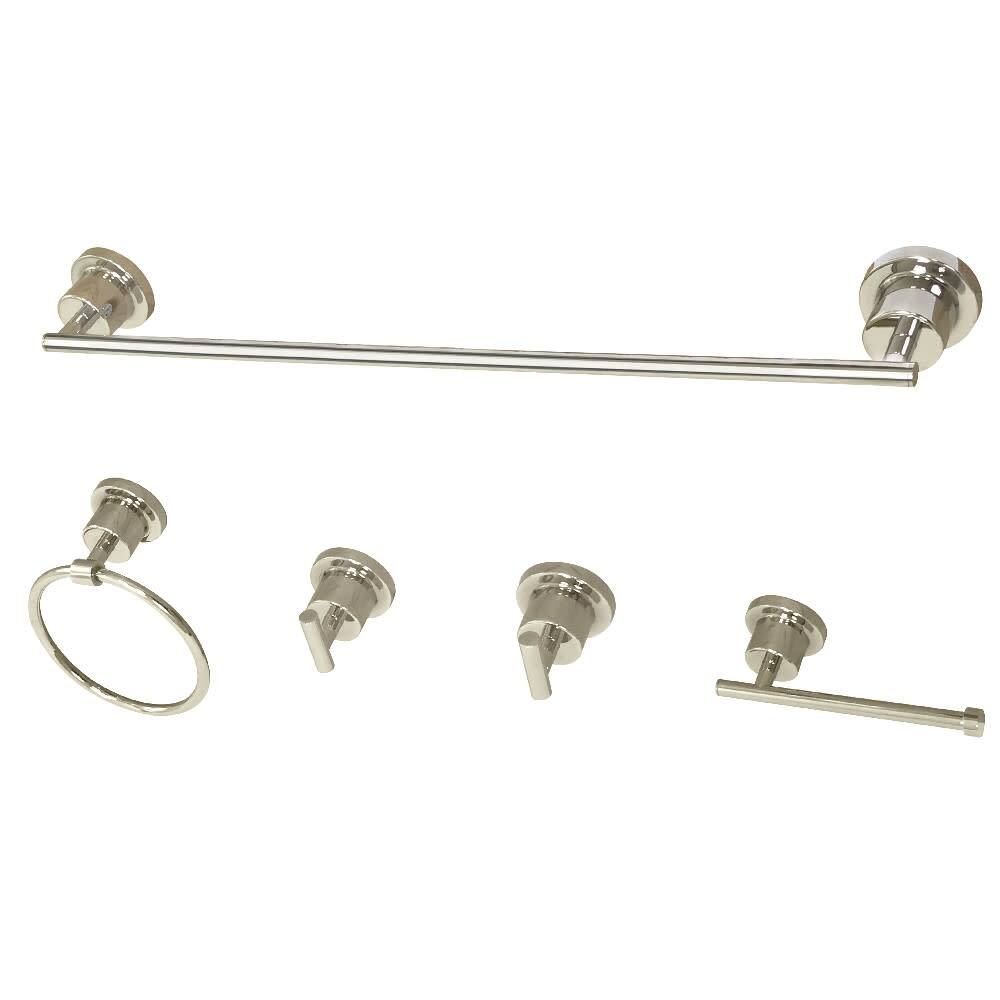 Kingston Brass Concord 5 Piece Bathroom Package with Towel Bar, Dual
