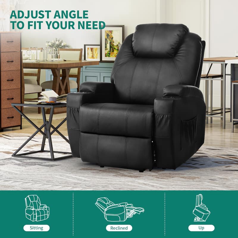 Modern PU Power Lift Recliner Sofa with Massage Chair