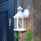preview thumbnail 1 of 12, Auburn Aluminum 6.25-in. W 1 Light Motion Sensor Dusk to Dawn Outdoor Wall Lantern Clear Glass 6.25-in W x 12-in H x 6.5-in D - Textured White