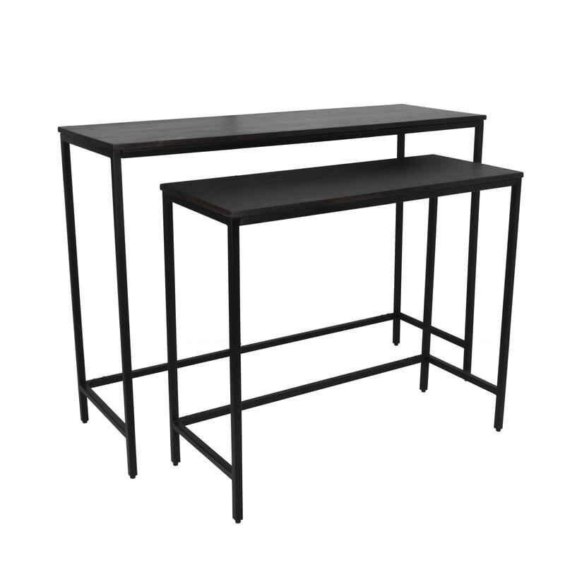 Black Wood & Metal Nesting Tables