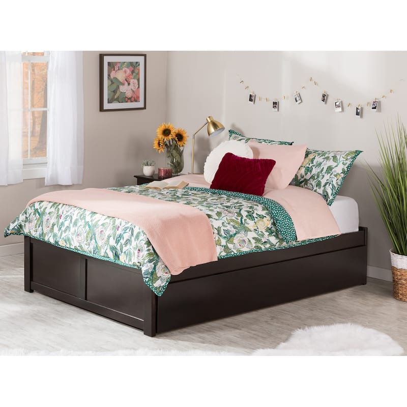 AFI Concord Wood King Platform Bed with Twin XL Trundle - Espresso