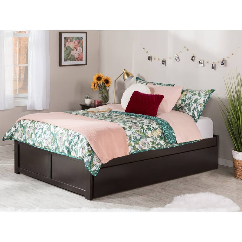 AFI Concord Full Platform Bed with Footboard & Full Trundle
