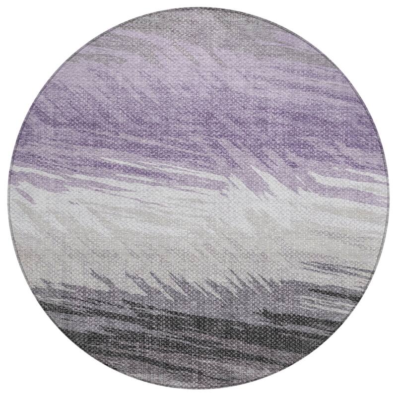 Machine Washable Indoor/ OutdoorAbstract Brushstrokes Chantille Rug