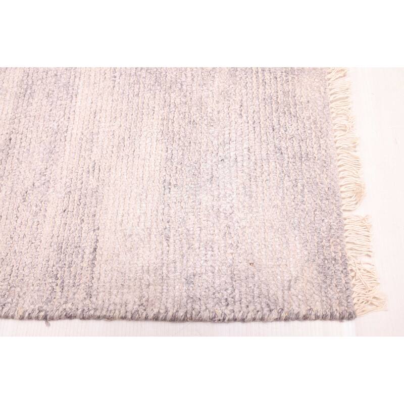 ECARPETGALLERY Hand-knotted Loreto Light Grey Silk Rug - 6'3 x 8'4