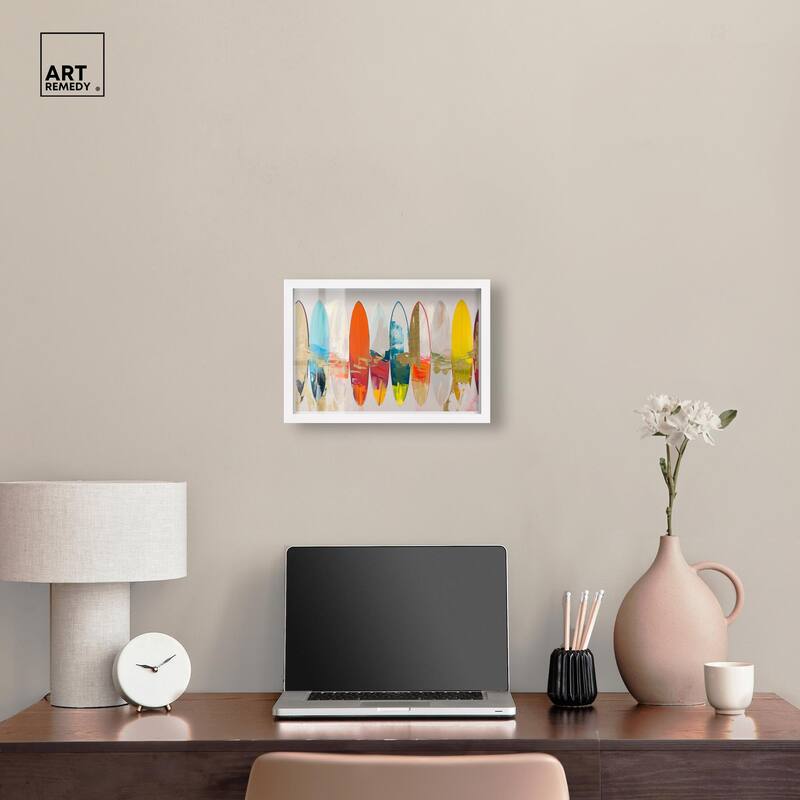 Surfboard Horizons II Shadowbox by Art Remedy