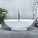 preview thumbnail 6 of 12, Altair Elbow 67" x 32" Flatbottom Freestanding Acrylic Soaking Bathtub in Glossy White
