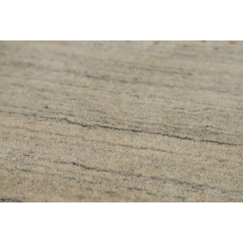 Gabbeh Indian Area Rug Hand-Knotted Modern Wool Carpet - 5'1" x 7'10"