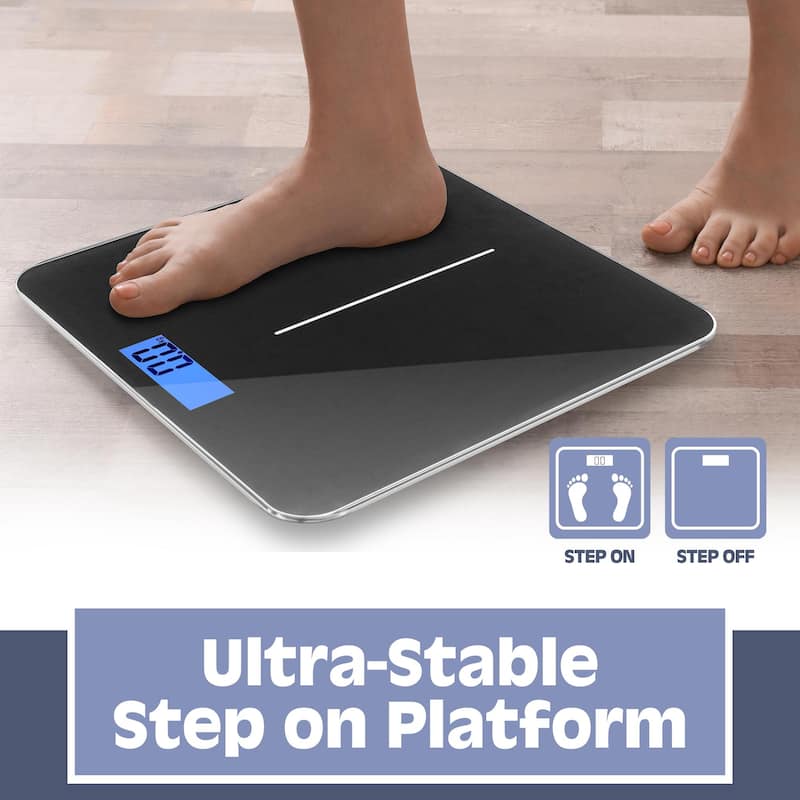 Prominence Home Digital Bathroom Scale for Body Weight, Auto Step-On Design, Ultra Thin