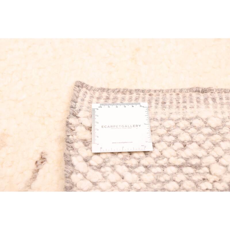 ECARPETGALLERY Hand-knotted Looma Cream Wool Rug - 8'0 x 10'3