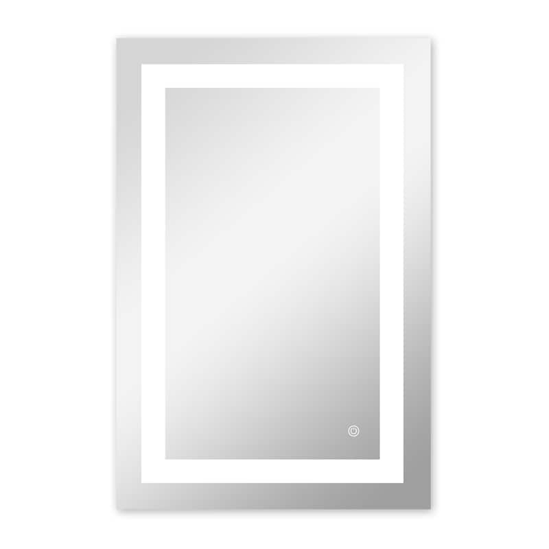 LED Bathroom Vanity Mirror Wall Mounted Anti-Fog Dimmable Mirror Vertical & Horizontal Hang - 24×36