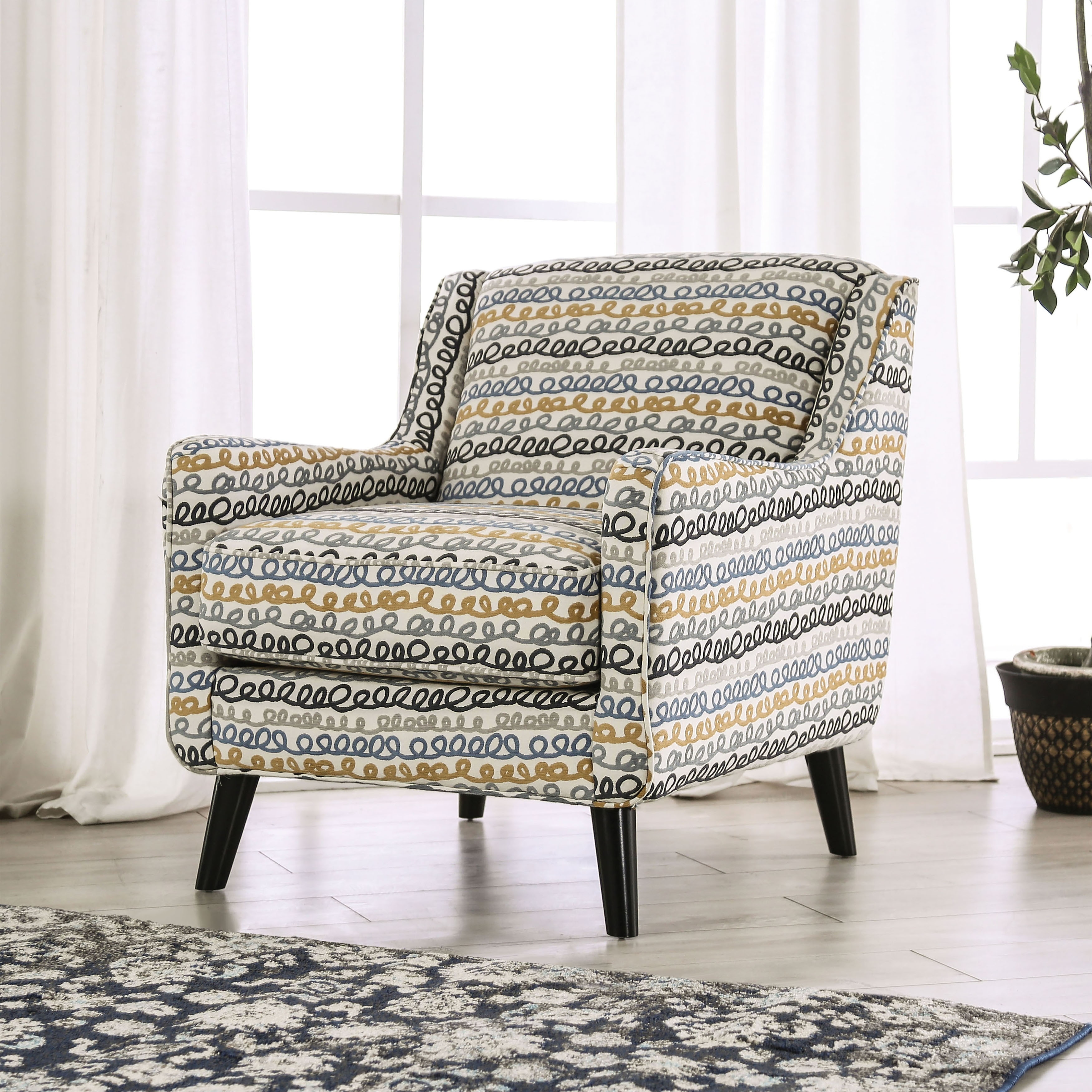 Laka Transitional Multi Colored Fabric Accent Chair by Furniture