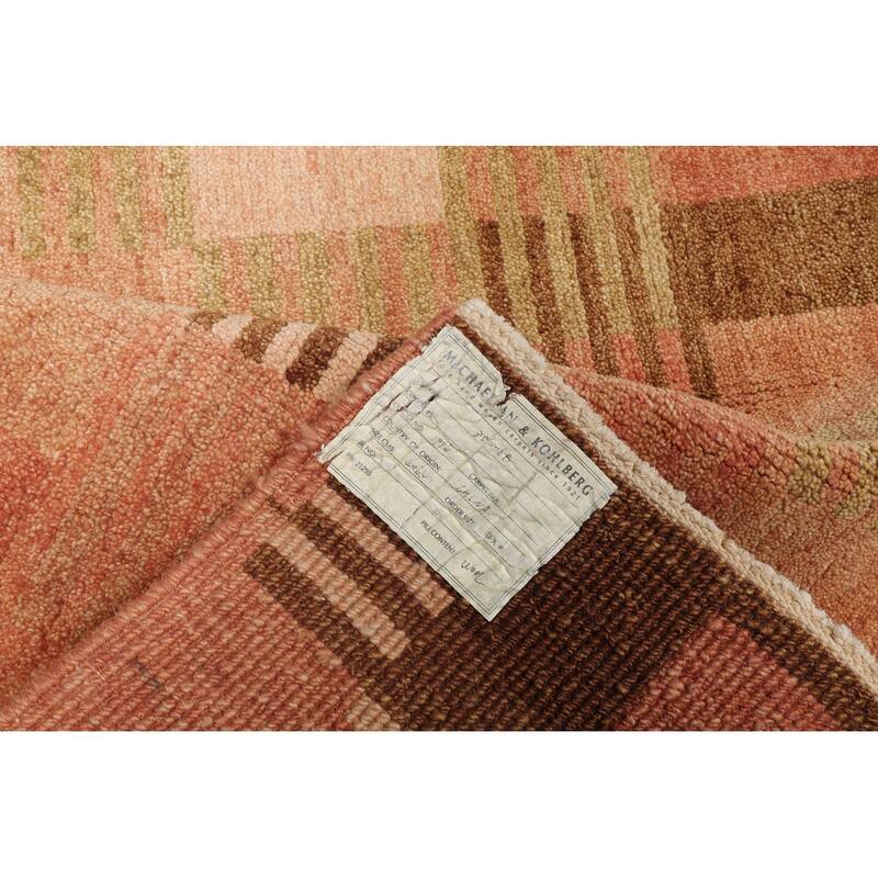 Hand Knotted Rose, Beige Tibetan 100% Wool Modern Oriental Area Rug - 4' 1'' x 6' 2''