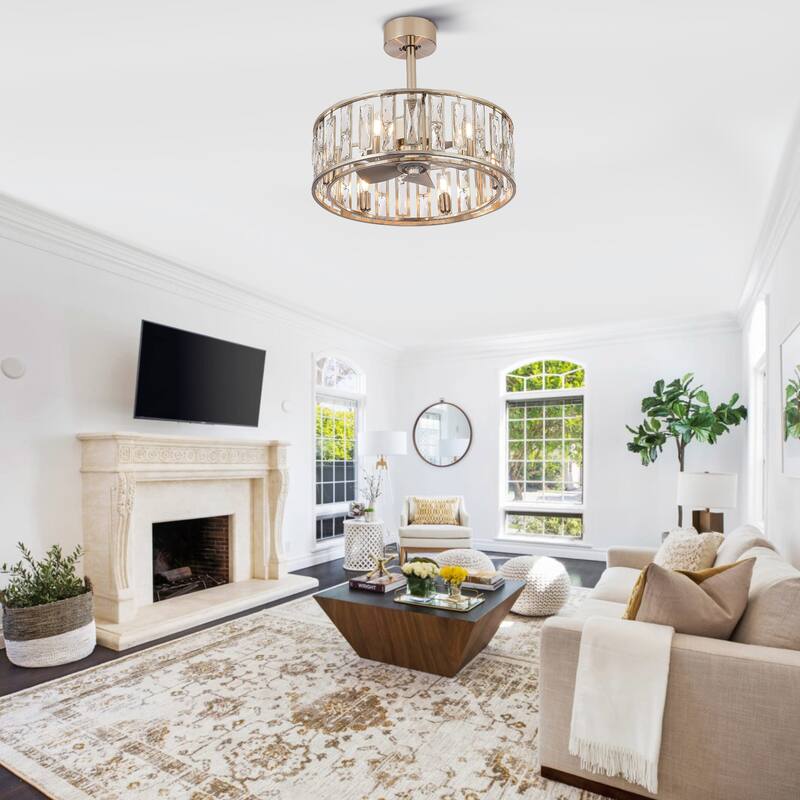 20-in Black Indoor Cage Ceiling Fan with Light Remote (5-Blade)