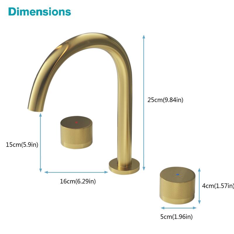 Brushed Gold Double Handle 3-Hole Bathroom Faucets for Sink