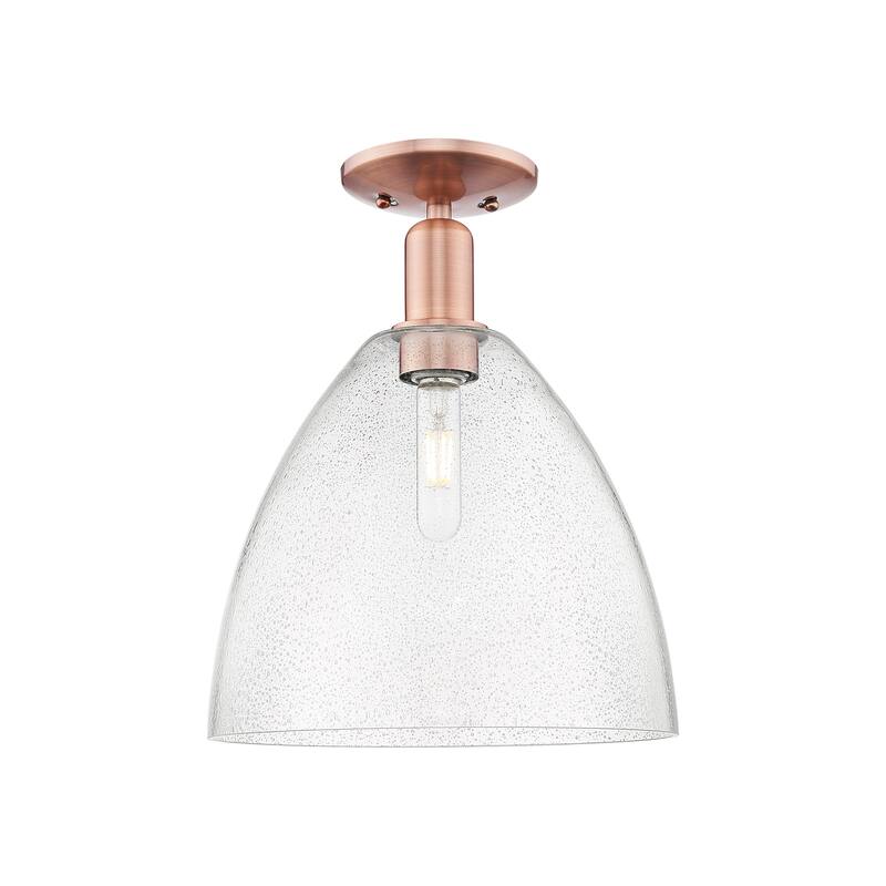 Innovations Lighting Endless Possibilities Arcadia - Bristol - 1 Light 12" Semi-Flush Mount - Antique Copper/Seedy