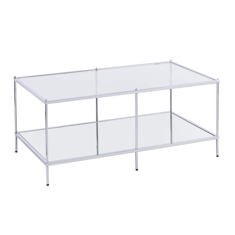 SEI Furniture Grant Mirrored Chrome Coffee Table