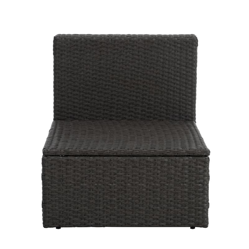 7 PCS Set Wicker Furniture with Lounger Sofa