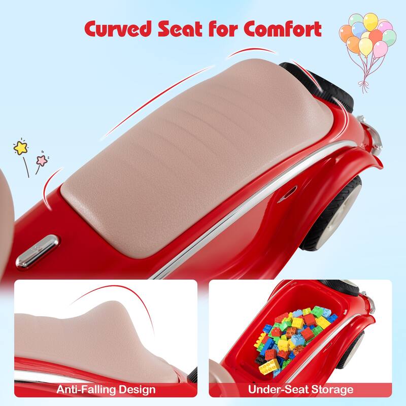 Gymax Kids Ride on Push Car w/ Steering Wheel Horn & Light Under Seat