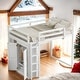 preview thumbnail 2 of 28, Wardrobe Design Full Size Wood Loft Bed with Built-in Wardrobe and Storage Shelves, Led light