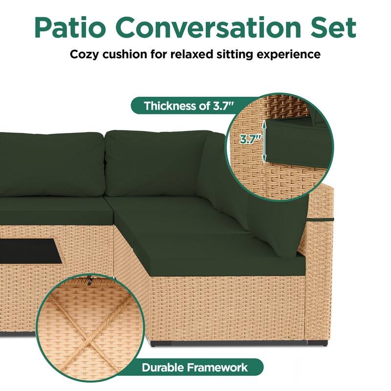 UPHA 7-Piece Wicker Outdoor Seating Group with Cushions