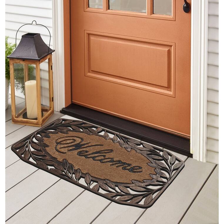 A1HC Natural Coir and Rubber Door Mat, Thick Durable Doormats for