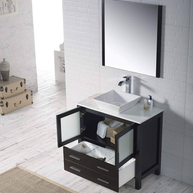 Blossom Sydney 36" Bathroom Vanity with Ceramic Vessel Sink and Mirror